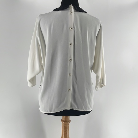 COP Copine blouse lace detail collared full button back academia preppy sz sm - Picture 9 of 10